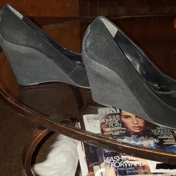 Michael Kors Black Suede Wedges - Picture 4 of 7